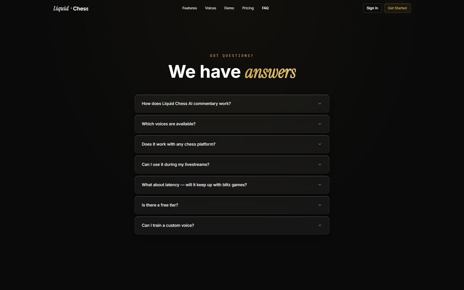 LiquidChess FAQ, we have answers