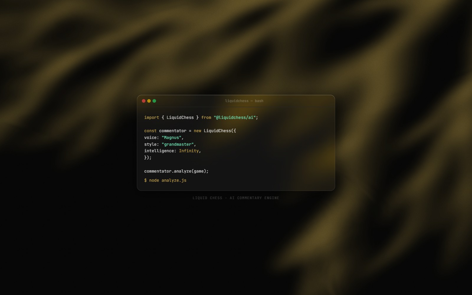 LiquidChess shipped as a developer API